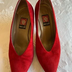 Ladies Red Suede Shoes.  Size 6.5 $16